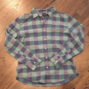 J. Crew long sleeve button down in green and blue